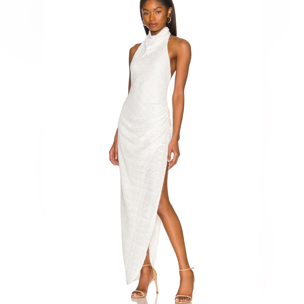 Revolve samba gown white sequin